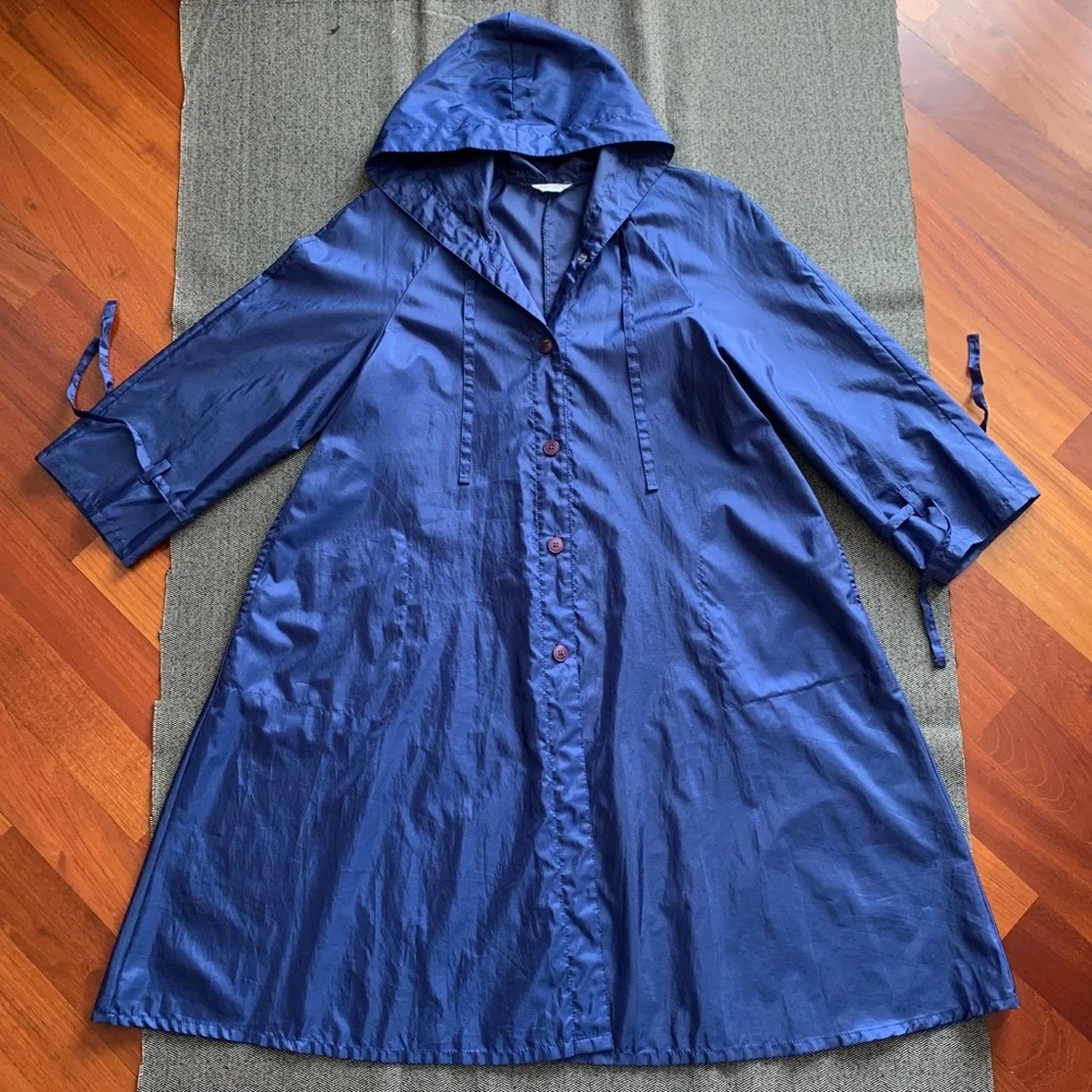 Windbreaker Hooded Long Jacket Vintage Alorna S/M - Picture 8 of 14